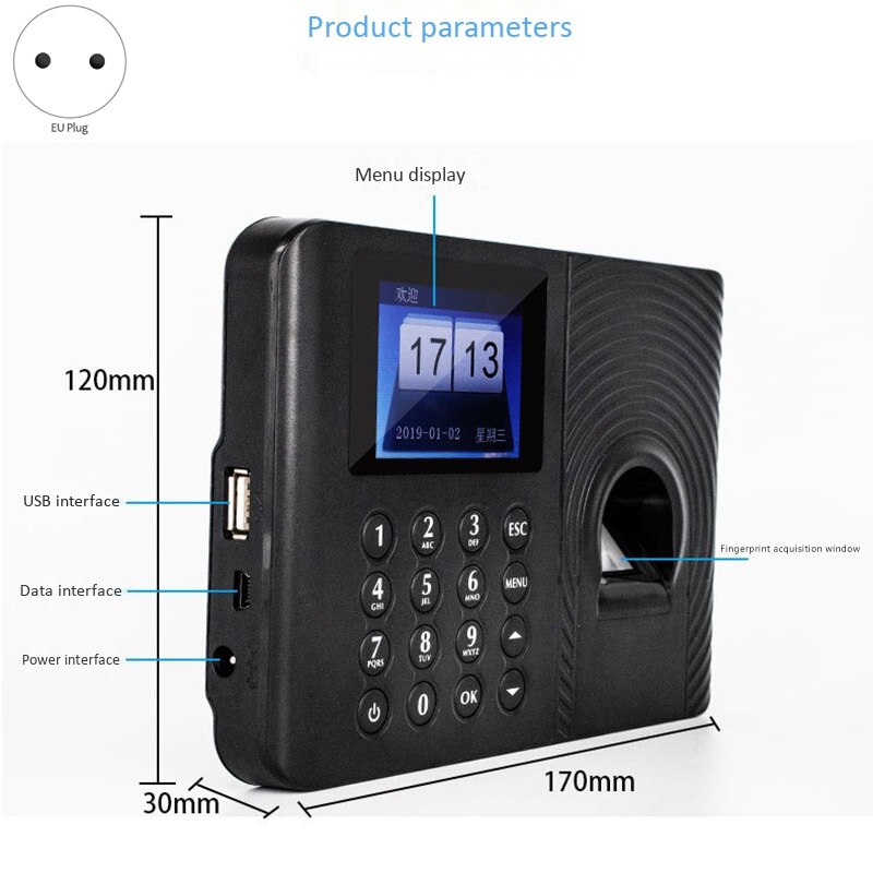 Sistema de comparecimento biométrico leitor impressão digital tempo relógio comparecimento do empregado máquina controle acesso comutando cartão perfurador machin