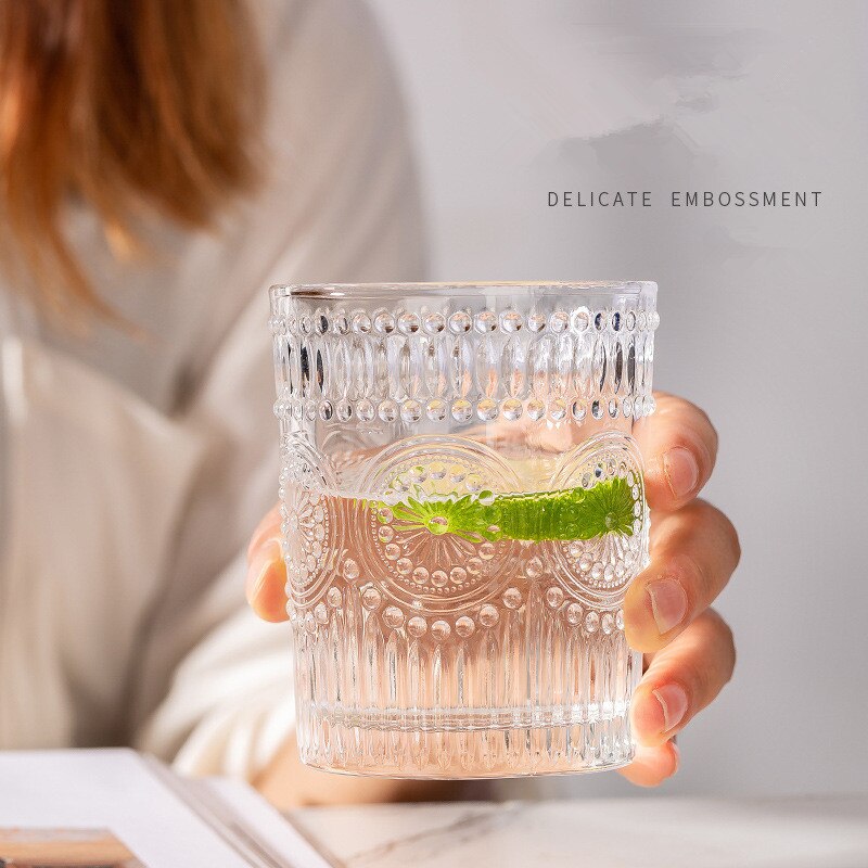 Vasos nórdicos con relieve iridiscente, taza de agua resistente al calor, para té, café, zumo, leche, café, hogar