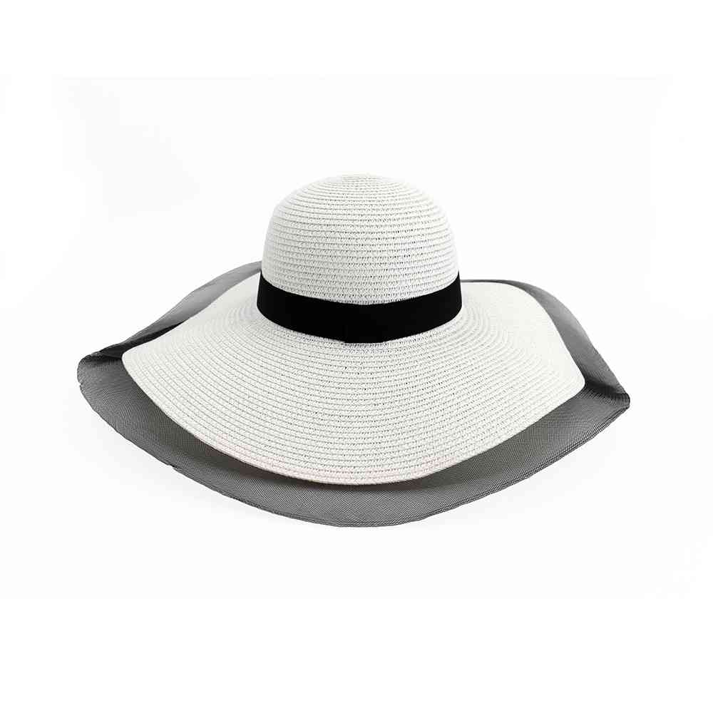 Mode Dame Strooien Hoed Vrouwen Zomer Zonneklep Zonnehoed Panama Schipper Floppy Emmer Cap Vrouwelijke Vrouw Zomer Hoed Stro Strand: Black