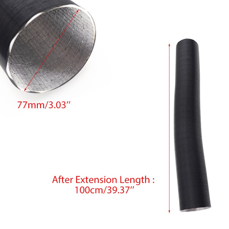 25/42/60/76/90mm Car Heater Ducting Pipe 60-100cm Diesel Parking Heater Duct Aluminum Foil Warm Air Intake Pipe For Webasto: 100cmx7.7cm(LxID)