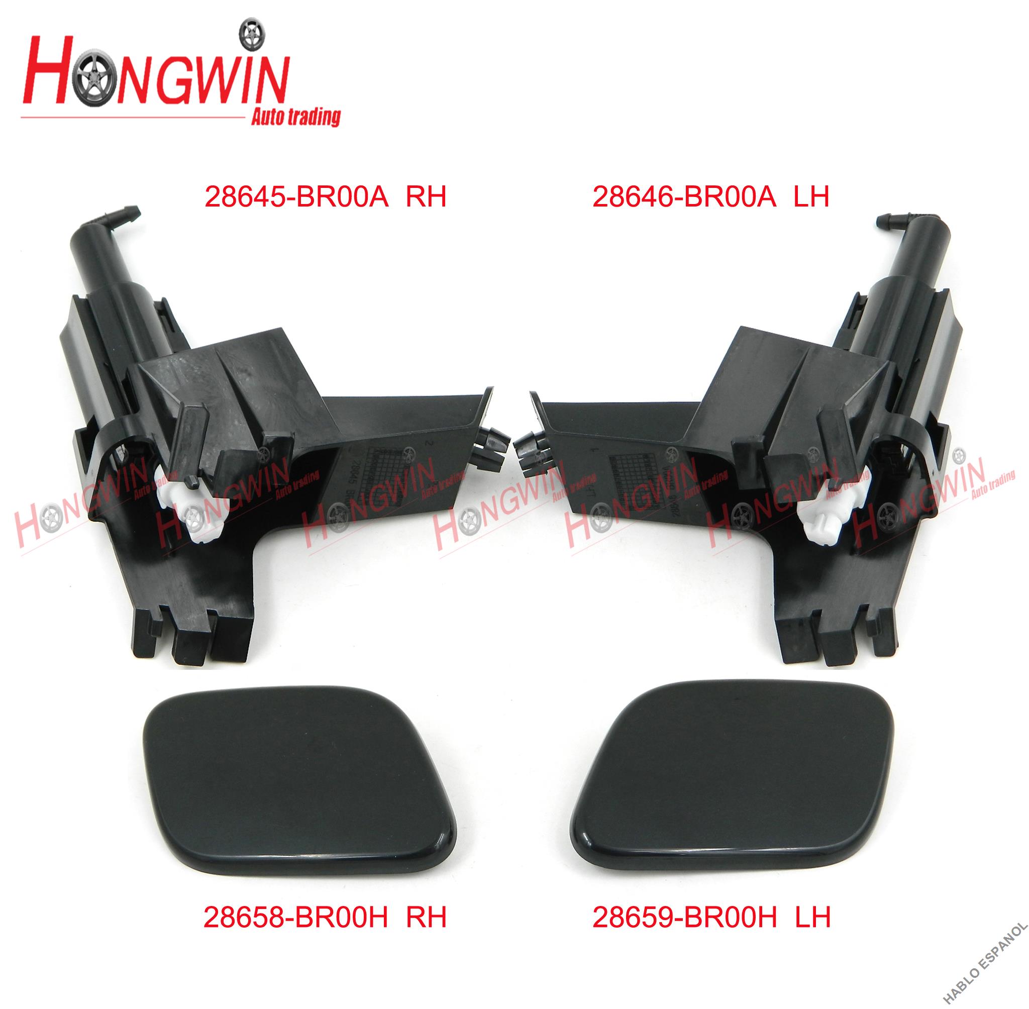 Capuchon de couvercle de buse de pulvérisation de rondelle de phare avant droit et gauche pour Nissan Qashqai 10-14 28645-BR00A 28612-BR00A 28659-BR00H
