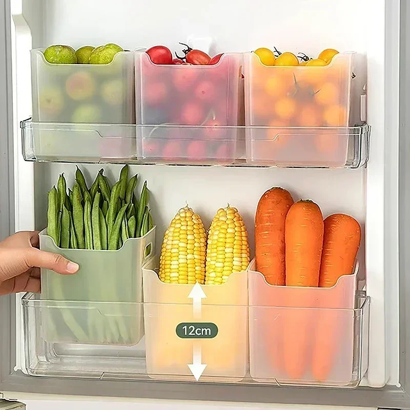 4 stk Kjøleskap Oppbevaringsbokser - matte fersk Organizer - side Dør - Plast