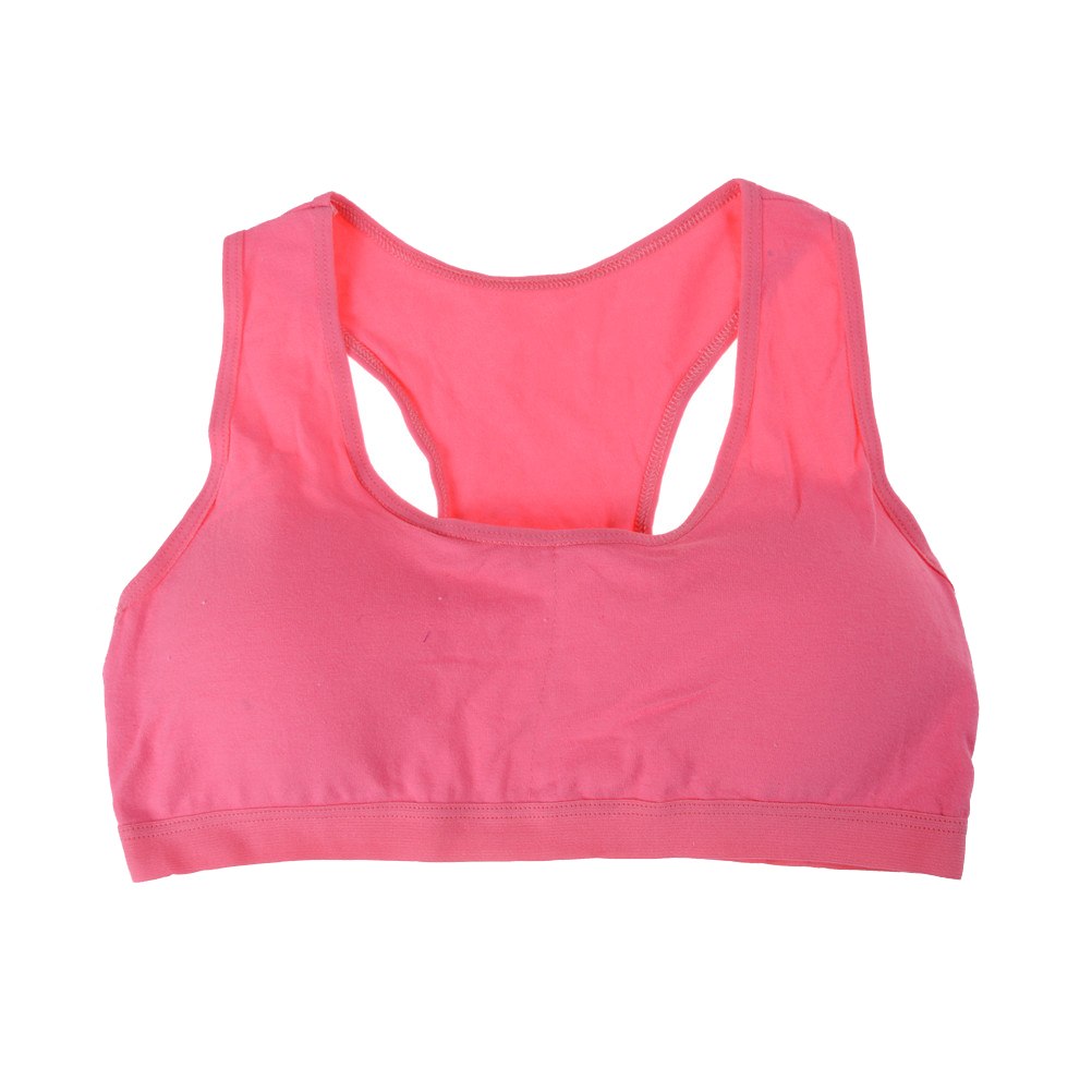 1 Pcs Tieners Meisjes Sport Beha Puberteit Ondergoed Draadloze Tiener Meisjes Sport Bh Borst Pad Katoen Jonge Meisjes Training Beha: Watermelon Red