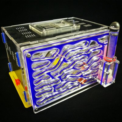 Ant Nest City C1 Insect Cage Farm With Feed Hamper Acrylic Display Box Ant Workshop Pet Ant Villa Castle Separated 3 Layers Home: blue