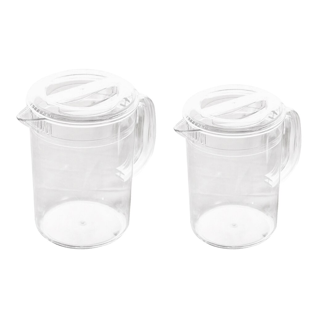 2 Pack Acrylic Pitcher for Water Tea Lemonade Beverage Storage 1.5L 2L