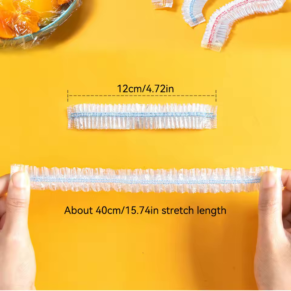 Bolsas de plástico para cubrir alimentos, bolsa de embalaje transparente para mantenimiento fresco de alimentaria, envoltura reutilizable, película adhesiva colorida desechable para cocina