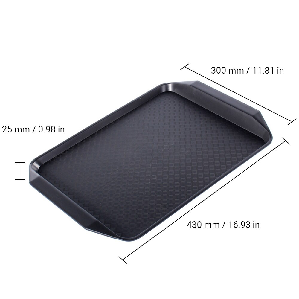 Bandeja de comida 1 Uds., bandeja de cafetería, bandeja de Café estándar, bandeja de servicio de cafetería, superficie Rectangular antideslizante de 17 pulgadas por 12 pulgadas