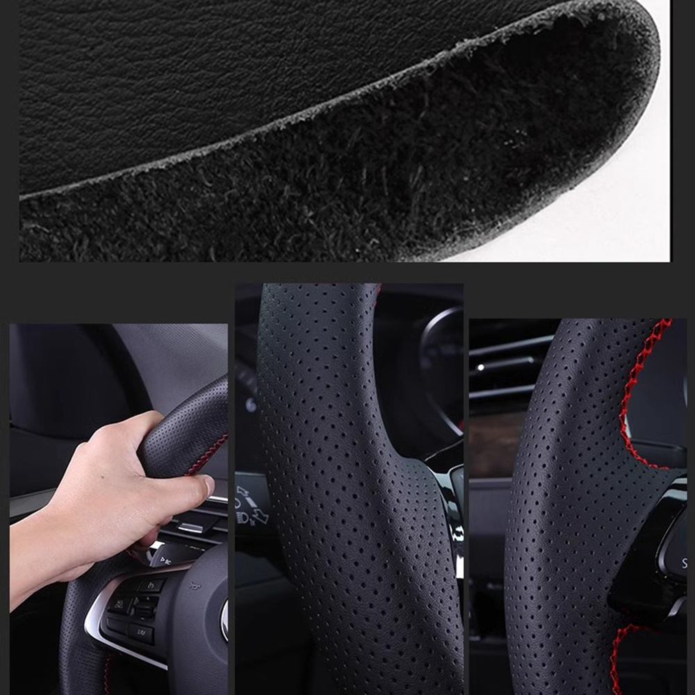 Hand Nähen Auto Lenkrad Abdeckung Mikrofaser Leder Auto Zubehör Für Mazda 3 Axela CX-30 MX-30