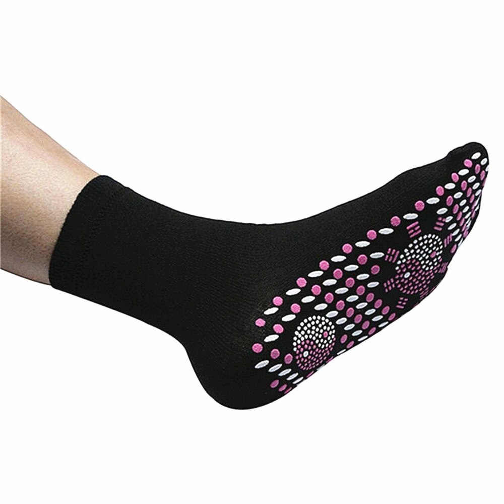 Men's self-heating magnetic therapy socks, travel magnetic therapy socks, comfortable winter warm massage socks: Black