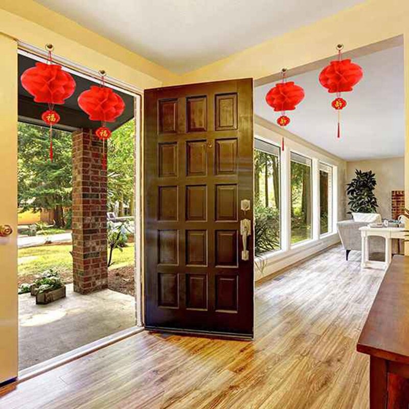 20Pack 10.5 Inch Chinese Year Red Paper Lanterns,Hanging Round Lanterns For Chinese Year,Spring Festival,Wedding