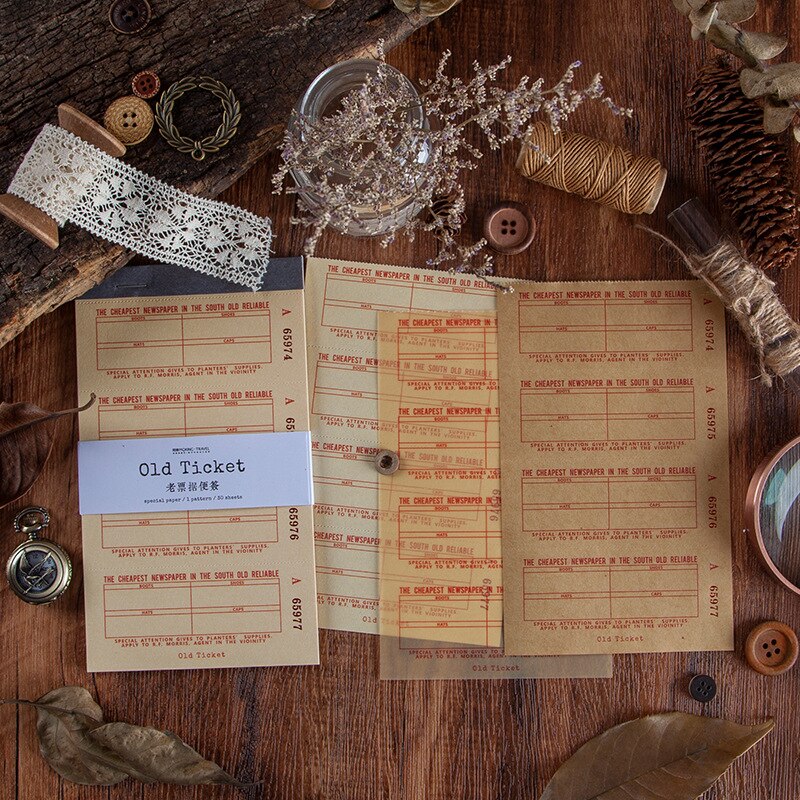 Bloc de notas Retro, 30 hojas, notas decorativas, Vintage, Nota de papel, papelería, suministros de oficina