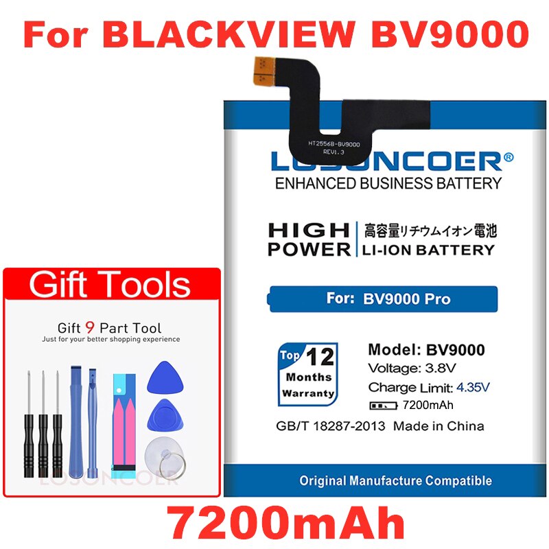 12000 mah  v636468p u536174p v575868p bv7000 batteri för blackview  bv7000 pro  bv6000 bv6000s bv8000 bv9000 pro  bv9500 bv6800