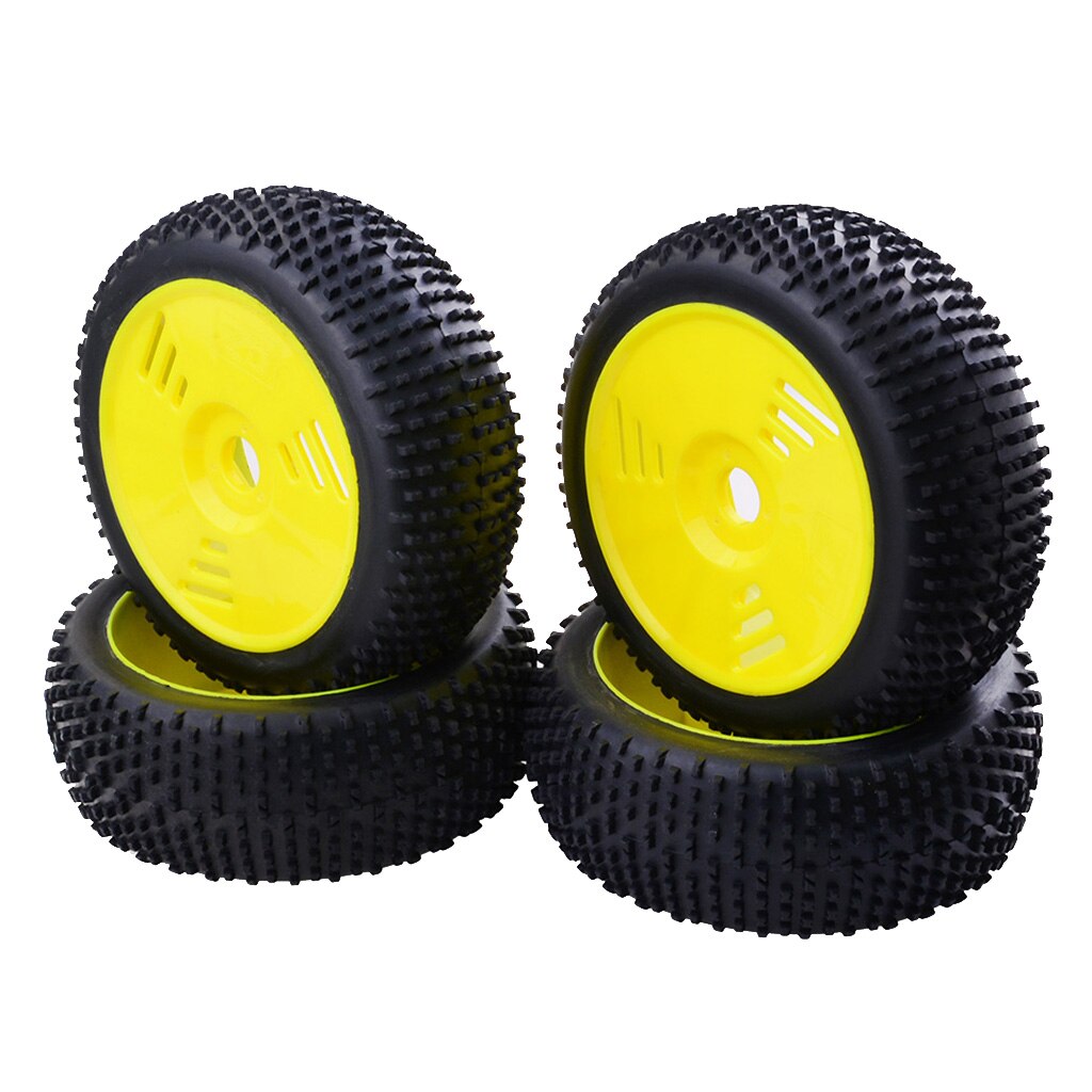 4Pcs RC 1/8 Wheel Rims w/ 110mm Tires for HSP HPI Team FS Buggy Truggy: Yellow