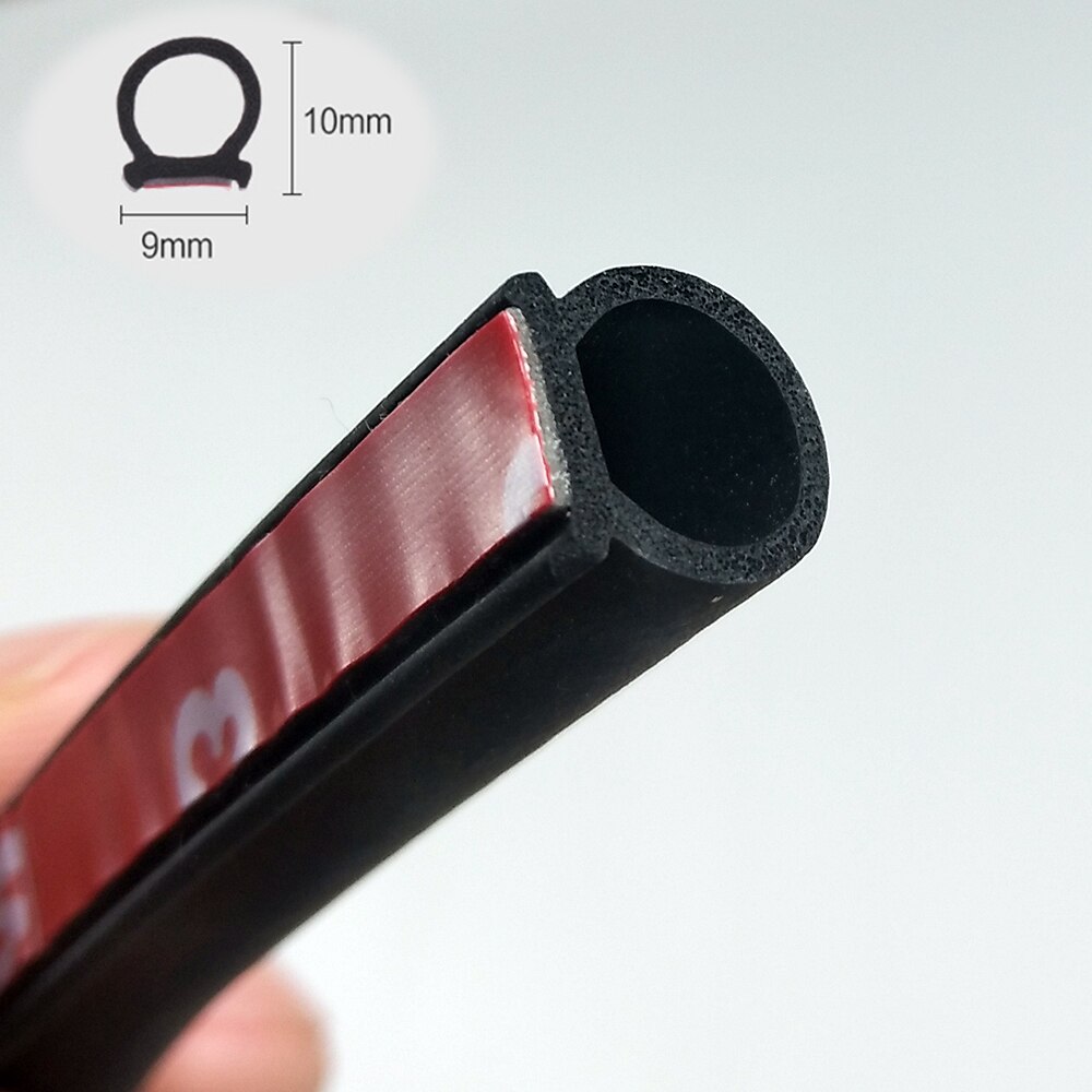 4 Meter Kleine D 10 Mm/9 Mm Auto Geluidsisolatie Afdichting Rubber Strip Lawaai Auto Deur Afdichting Tochtstrip universele Weer Strip