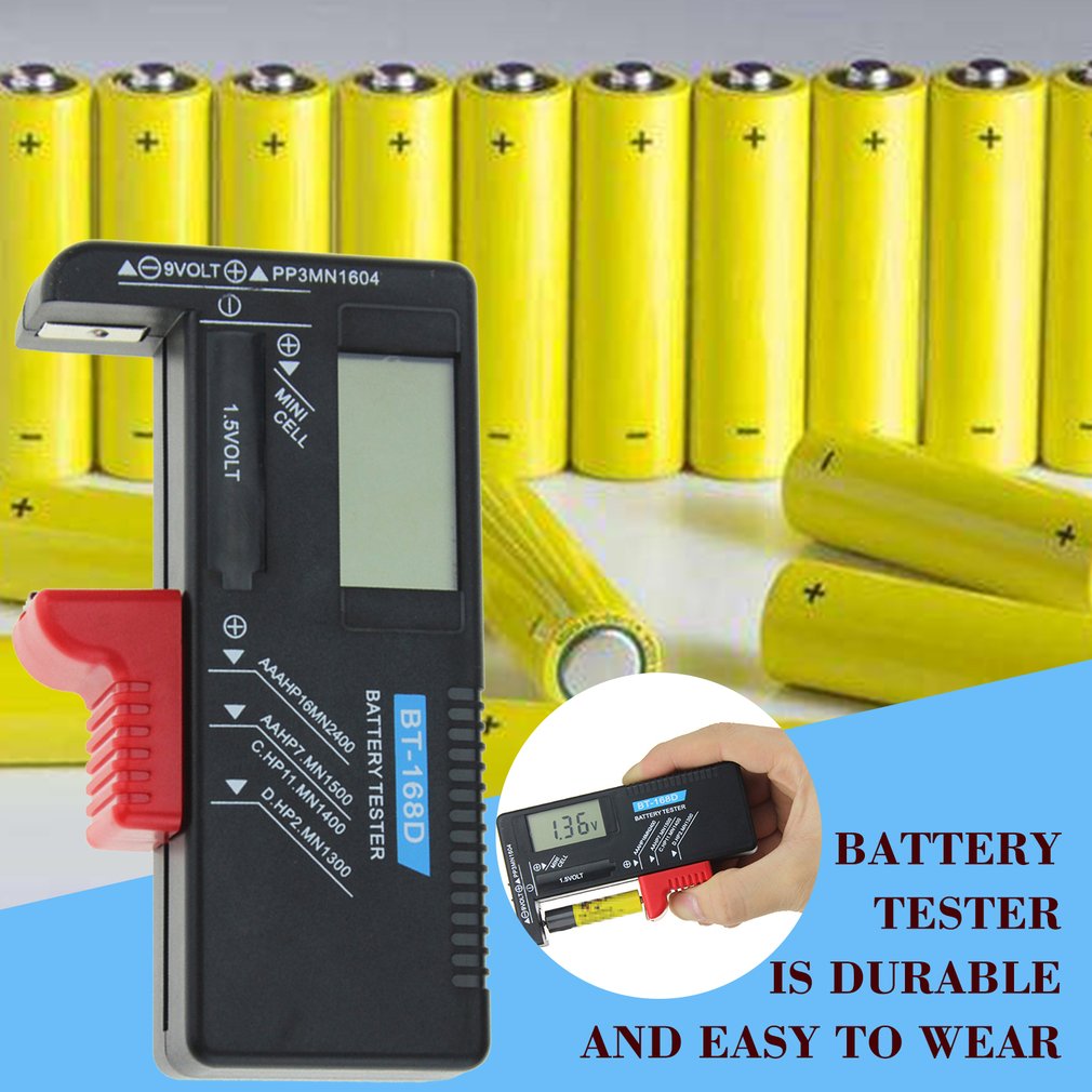 Bt168d batterijtester met digitaal display, batterijcapaciteitstester voor 9v .1/2/5/7 met direct digitaal display