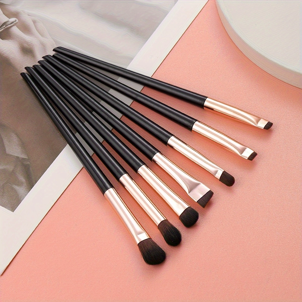 Ultra-Thin Eyebrow Brush Set -3Pcs Angled Precision Eyeliner MakeupBrushes, Synthetic Bristles Slanted Eyeshadow Eye Brow Tintin: Pink