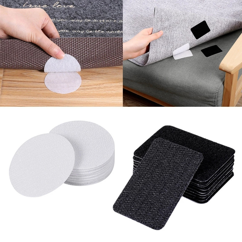 60mm 40mm Sterke Zelfklevende Sluiting Stippen Stickers Zelfklevende Haak Lus Tape voor Laken Sofa mat Tapijt Anti Slip Mat
