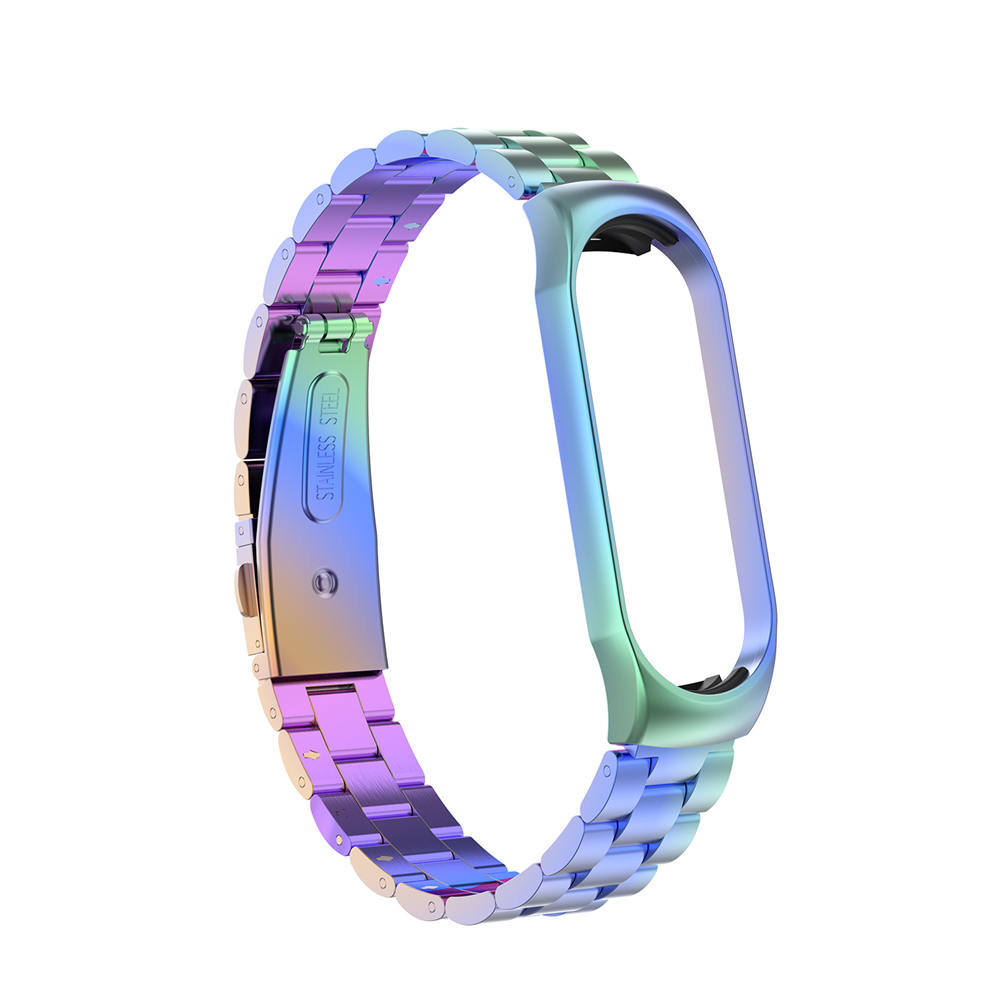 Mi band 4 para Xiaomi mi Band 4 correa de reloj de acero inoxidable para Xiaomi mi Band 3 pulsera inteligente Accessoriess + caja de Metal: colors / Miband 4