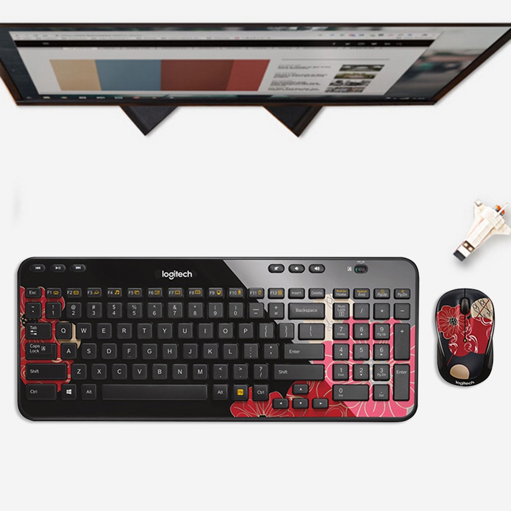 Logitech MK365 Mini Multimedia 2.4GHz Wireless Mouse Keyboard Combo Set Keyboard Mice for Office Notebook Laptop Desktop PC