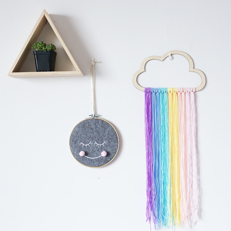 ins styl skandynawski drewniane puste chmury kutas wisiorek wiszący ornament ścienny dekoracja pokoju dziecięcego przedszkole fotografia rekwizyty
