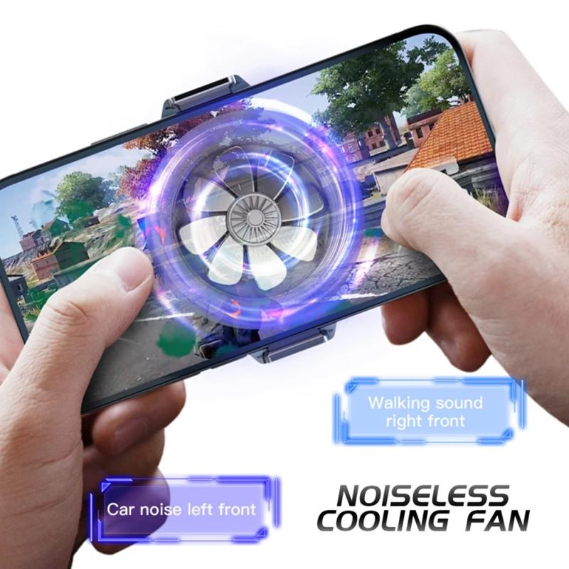 Wentylator do telefonu z RGB lampa kolorowa Gamepad z klipsem z tyłu uchwyt do gry stojak cichy grzejnik do telefonu LZ-F10