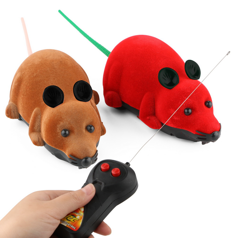 Ratón eléctrico simulado con Control remoto, inalámbrico, para gatos, suministro para mascotas, Juguetes Divertidos para jugar