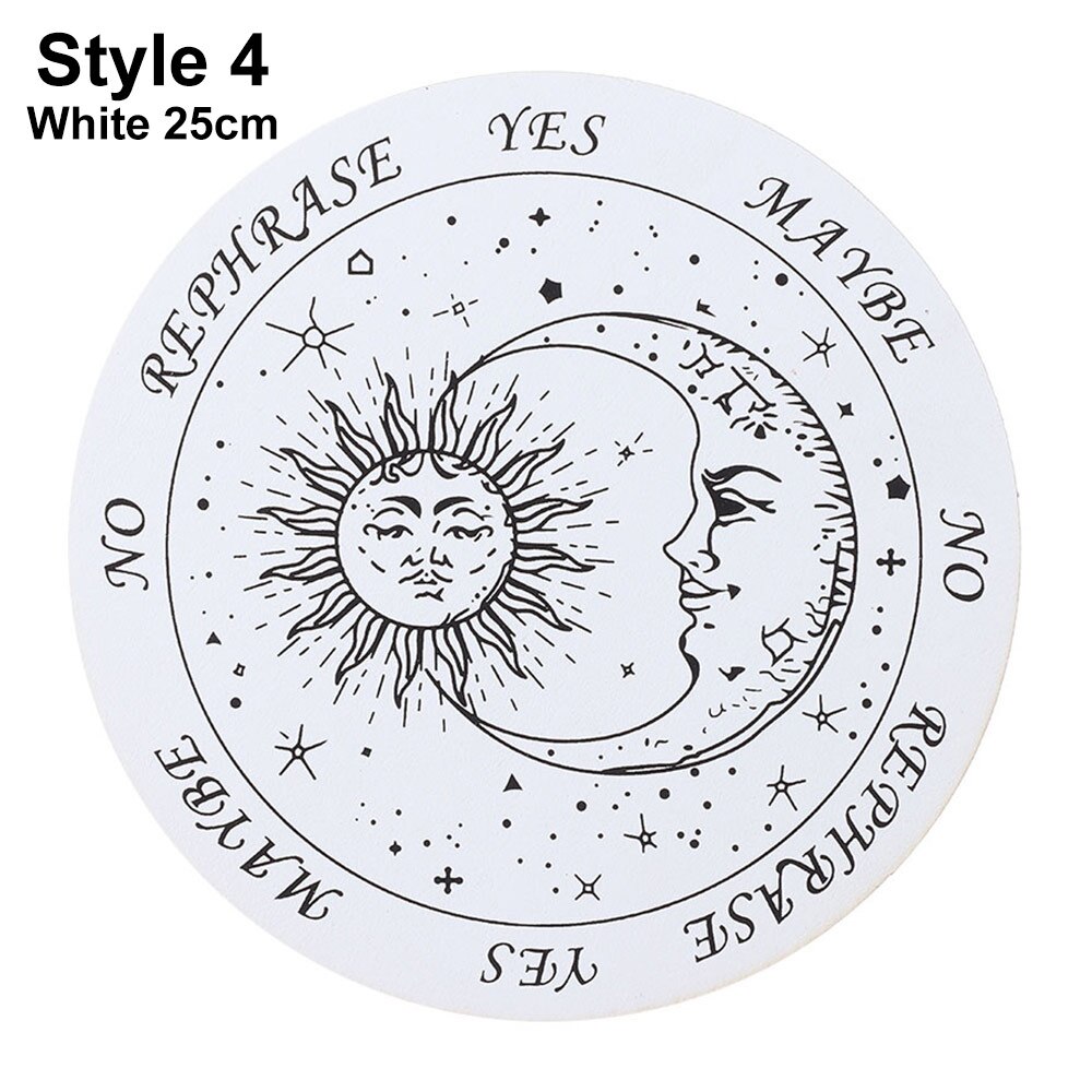 1Pc Slice Houten Slinger Board Met Sterren Zon Maan Voor Waarzeggerij Bericht Carven Decoratie Wall Art Home Decoration: Style 4-White 25cm