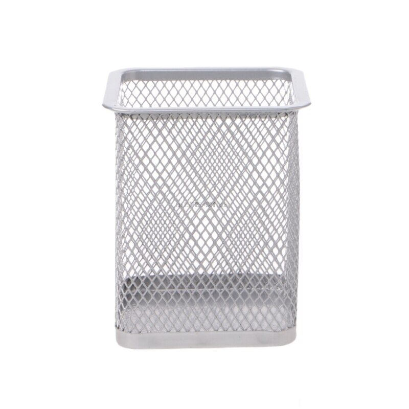 Rectangular Mesh Style Metal Pencil Holder Organizer Desk Pen Containers: 6