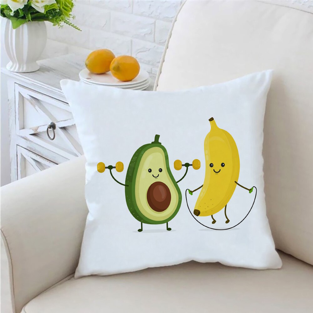 Avocado Print Kussensloop Wit Kussenhoes Leuke Patroon Moderne Woninginrichting Polyester Decor Sofa Bed Nordic Sierkussen: Z01199-DCCWH-