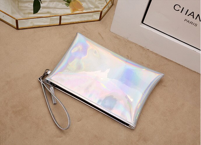 Mirror Korean Reflective Women Handbag Clutch Bag Leather Large Silver Party Club Purse Pouch Bolsas sac a main: reflective