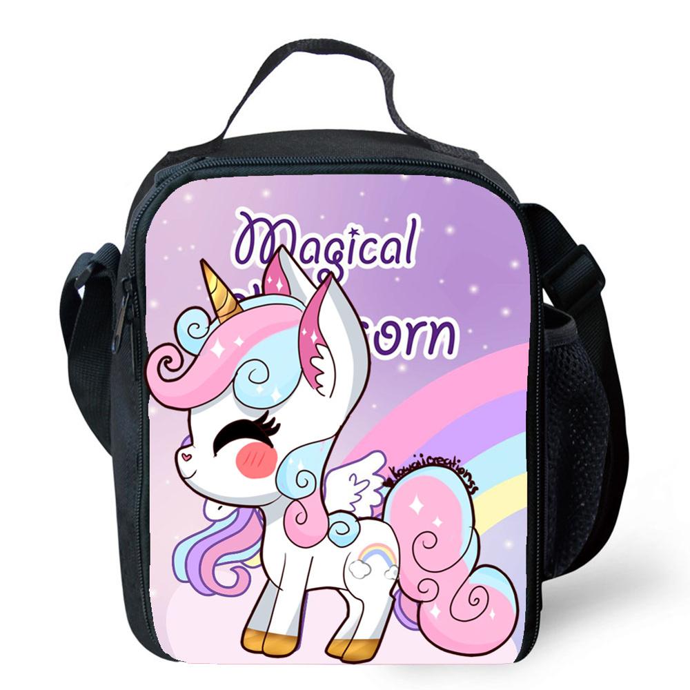 Hello Unicorn Lunch Bag Oxford Food Preservation Organizer Picnic Lunch Bags Fresh Fruit Insulation Pouch Cooler for Kids girls: 3