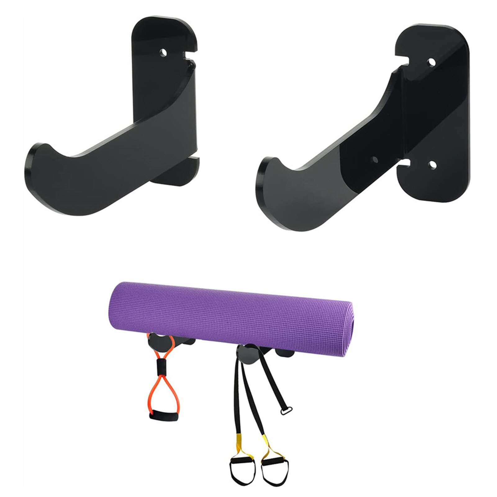 Wall Mount Foam Roller Storage Rack Stable Acrylic Towel Shelf Yoga Mat Holder For Fitness Class Home Gym Hanging Yoga Brick