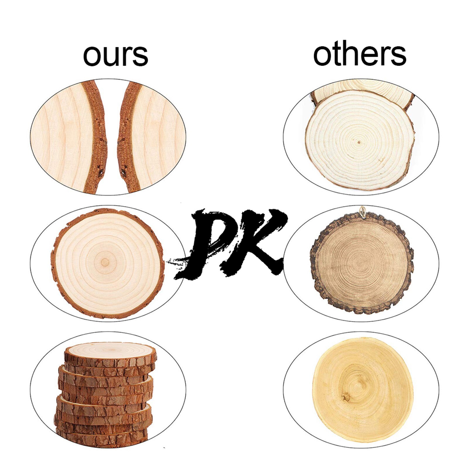 Pyrography Marker Chemical Wood Burning Scorch Marker Pen 4pcs Wood Slices Safe Tools for DIY Projects Wood Painting