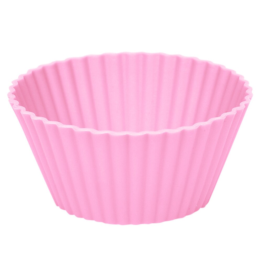 Siliconen Ronde Cup Cake Muffin Cupcake Gevallen non-stick Bakken Cup Cake Versieren Gereedschappen Reposteria Bakken Mallen: Pink 