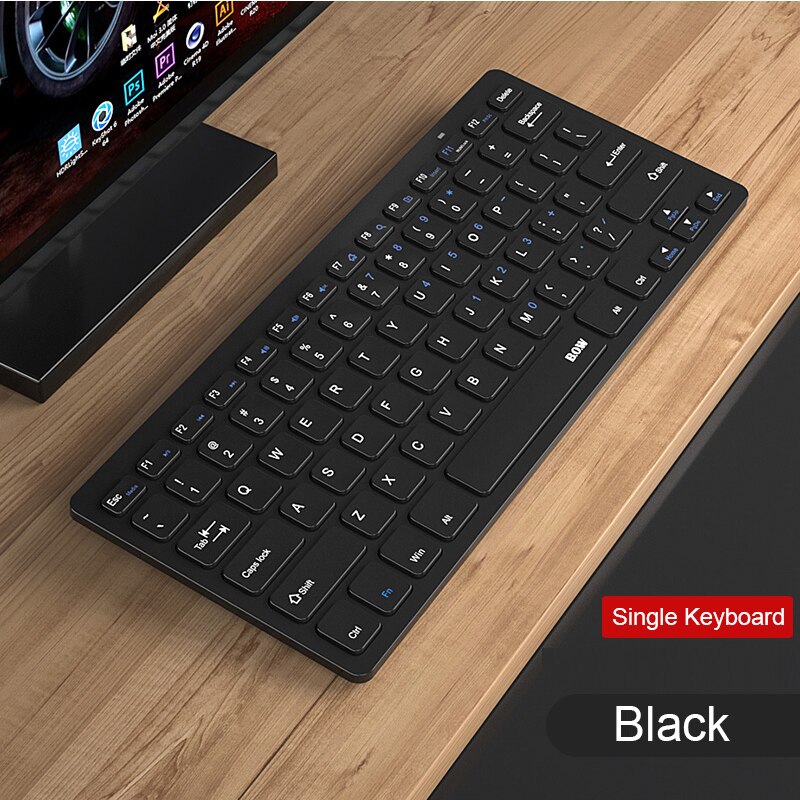2.4G Wireless Bluetooth Keyboard Wireless Silent Gaming Keyboard For Macbook Pro iPhone iPad Tablet Ultra-slim Computer Keyboard: Black Keyboard