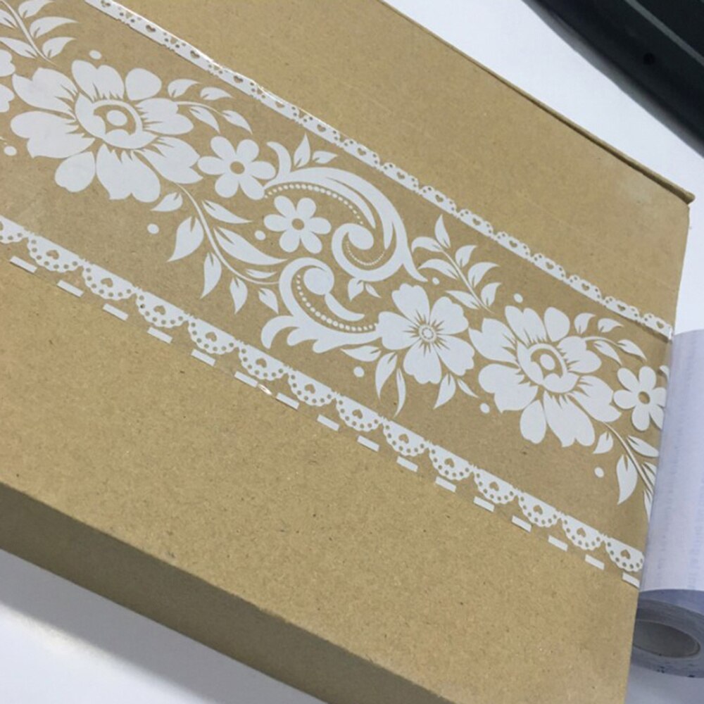 Lace Pattern Wallpaper Border Sticker Pretty Waist Line Wall Sticker Self Adhesive PVC Wallpaper Border (10cm Width,