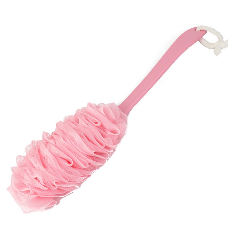 Large Long Handle Bath Brush Shower Bath Rub Bath Bath Artifact Soft back brush shower: Pink