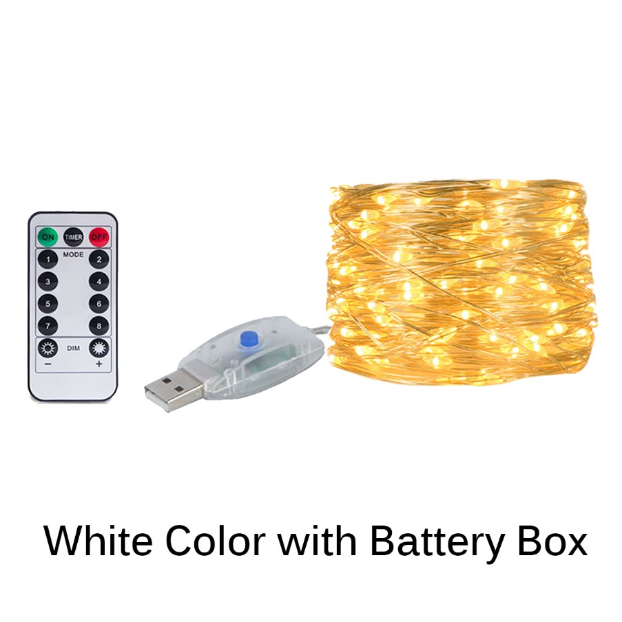 LED Koperdraad String Lamp USB Batterij Aangedreven Fairy Lamp Camping Tuin Thuis Feest Verjaardag Decoratie Krans: Warm White / 300w