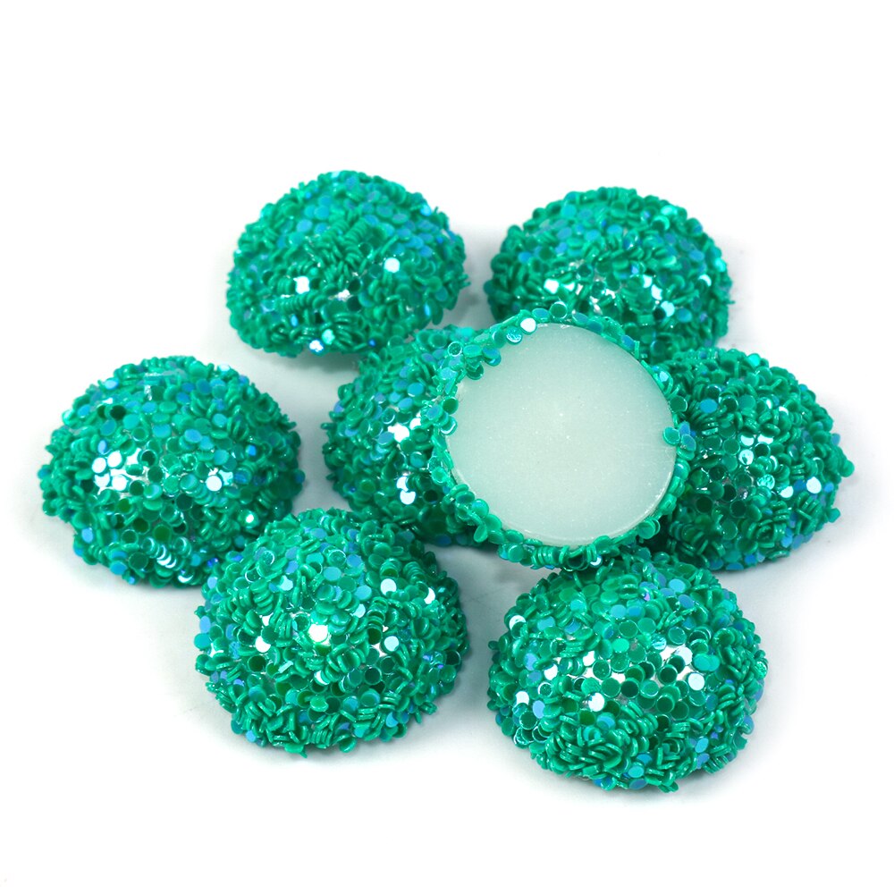 20 st 14 x 14mm tjocka halvcirkelformade glitterpärlor för hårbågedekoration gör-det-själv-örhängen smyckenstillverkning ,20 yc 6625: 1080507018