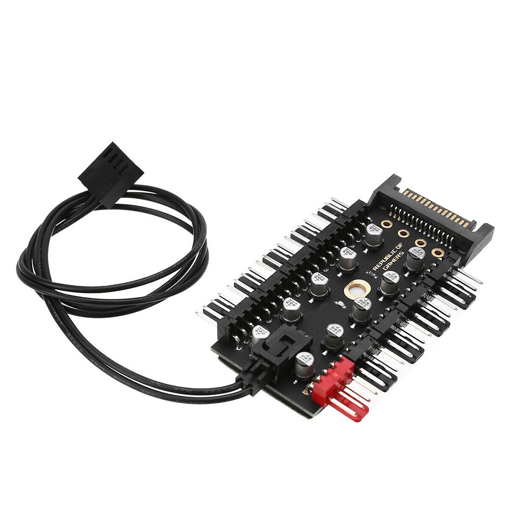 PWM Splitter Adapter 4 Pin Speed Controller Universal Computer Connection Accessories Self Adhesive Cooling Fan Hub 1 To 10 Way