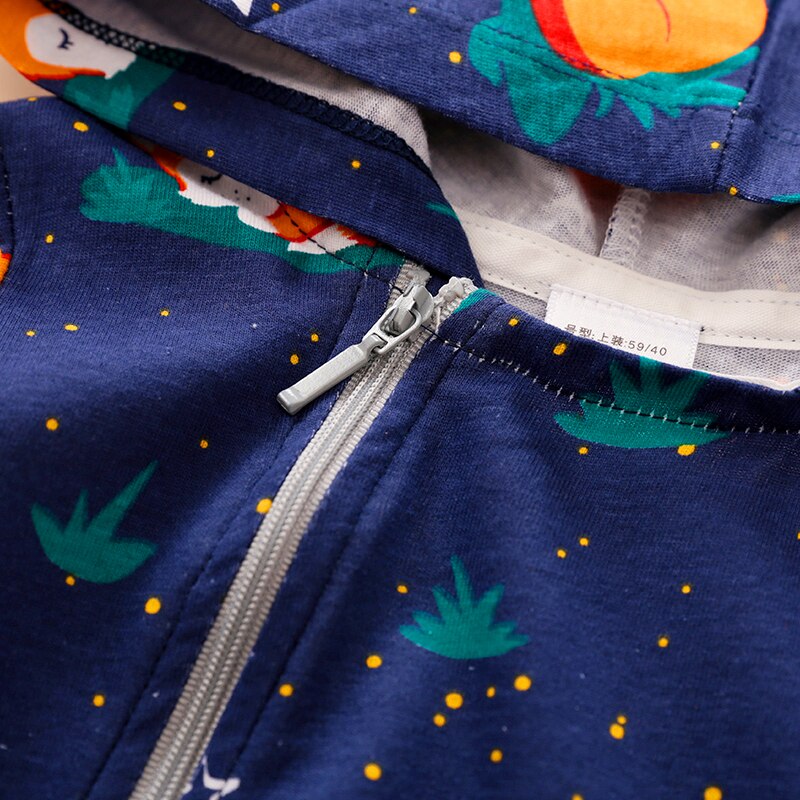 PatPat 2020 Novos Outono e Primavera Elegante Fox Projeto Longo-luva Com Capuz Macacão para o Bebé Roupas