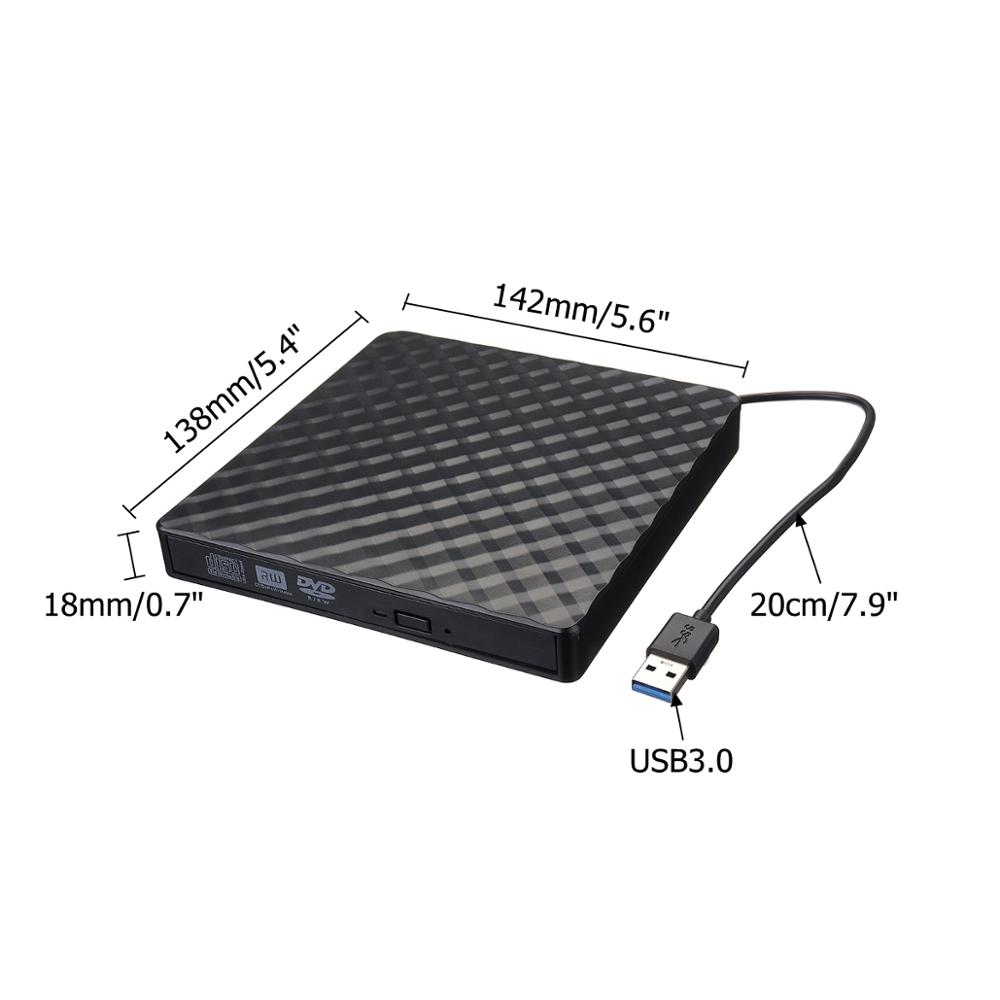 Ekstern usb 3.0 dvd rw cd skribent slank optisk stasjon brenner leser spiller brett type bærbar til pc bærbar pc