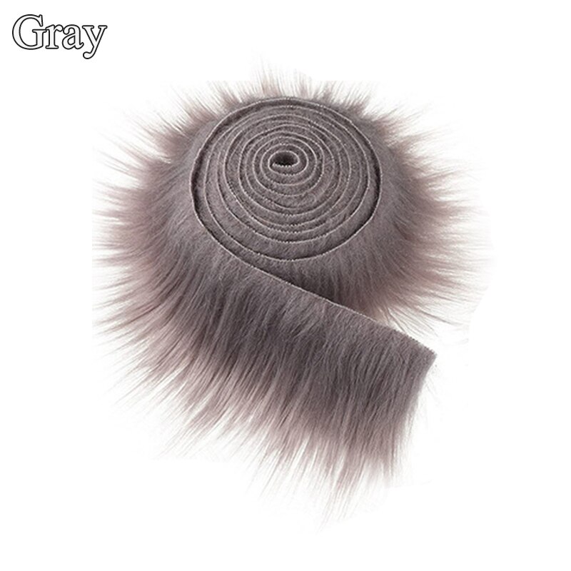 1.5M Faux Fur Collar Faux Fur Trim Hoodie Trim Made Fur For Hood Collar Shawl Down Coat Shoes And Hats Accessories Diy Home Deco: gray