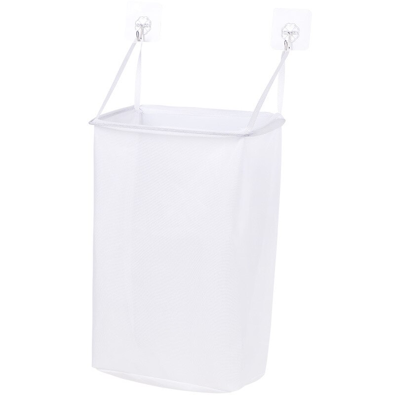 Mesh Hanging Laundry Hamper Bag,Over The Door Closet Organizer Hanging Clothes Basket Folding Collapsible Door Hook with Handles: Default Title