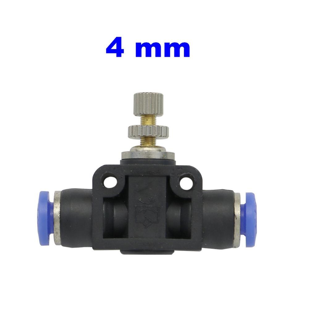 Pneumatic Airflow Regulator 4mm 6mm 8mm 10mm 12mm OD Hose Tube Gas Flow Adjust Valve Air Speed Control Valve Pneumatic Fitting: 4mm