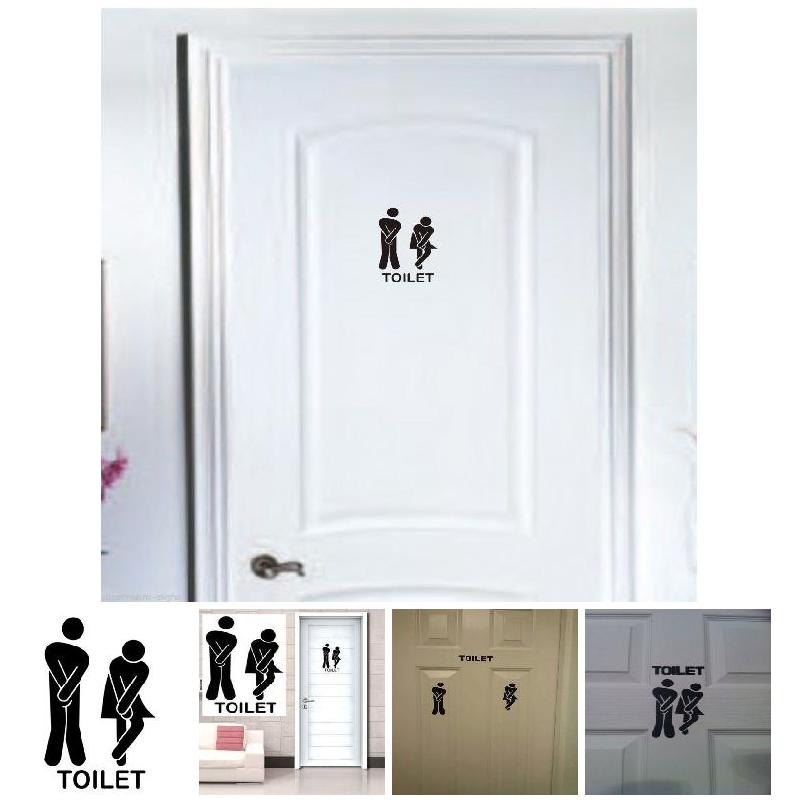 Wc Deur Stok Man/Vrouwen Muurstickers Vinyl Decals Decoratie Teken Art Mode Decor-M25
