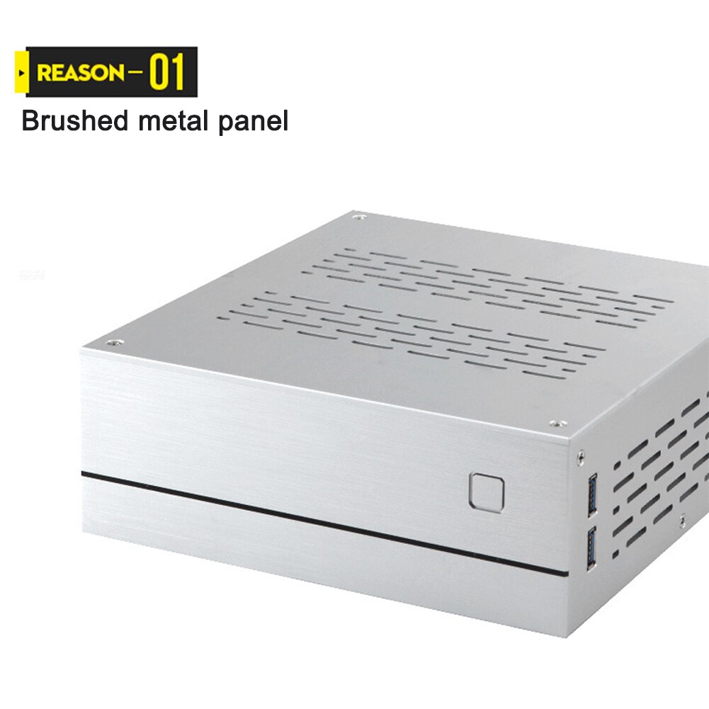 Teräsrunko mikro -atx alumiini -etuovi toimisto mediakeskus usb 3.0 -liitäntä htpc -kotelo tietokone led -ilmaisin tuulettimet
