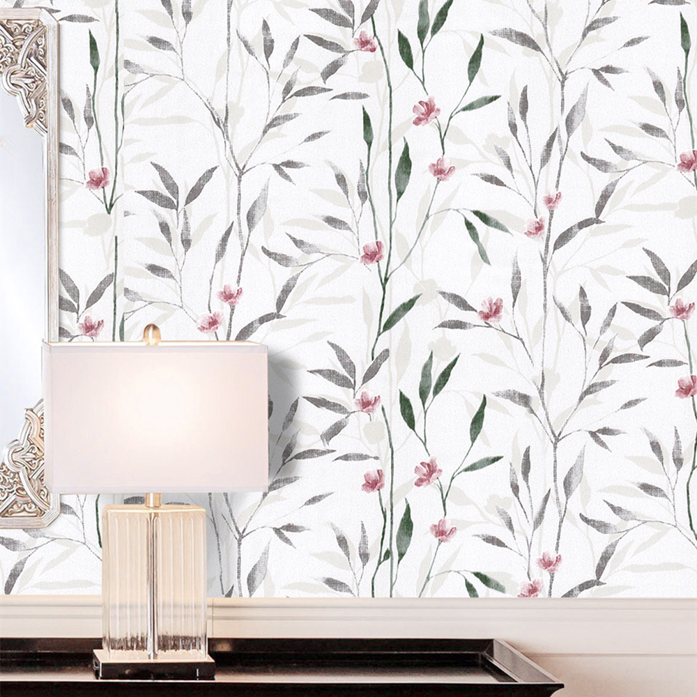 LUCKYYJ-papel tapiz de hoja Floral para pared, vinilo autoadhesivo, de papel de pared para paredes, baño, dormitorio, decoración del hogar