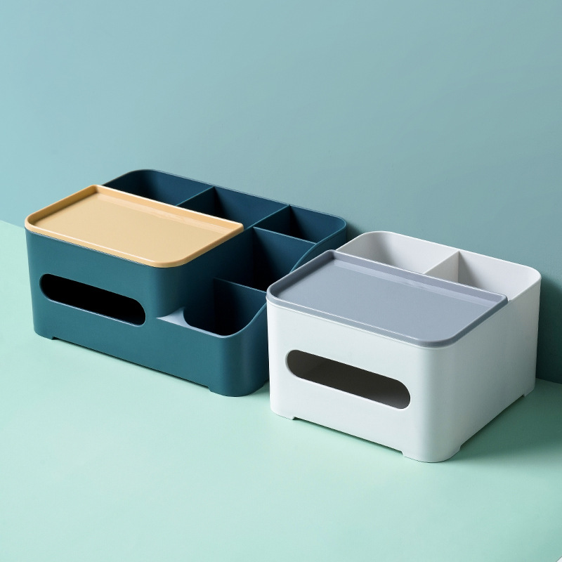 Box Household Kitchen Tissue Storage Box Multifunctional Living Room Mobile Phone Desk Organizer Tissue Storage Box Shelf