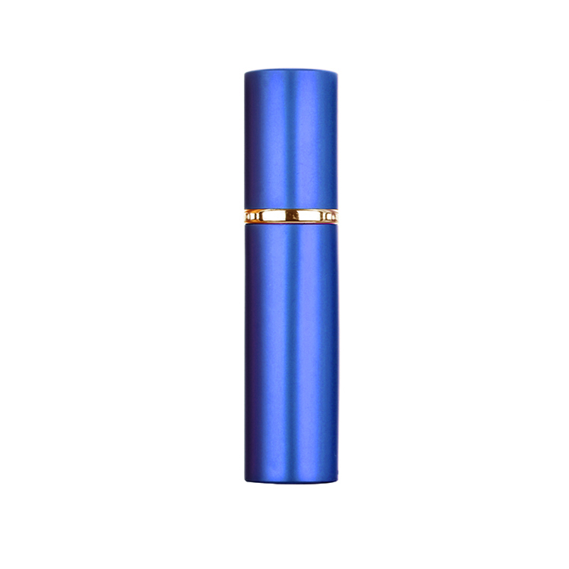 Gratis logo op maat, 10 ml lege draagbare glazen parfumflesjes met aluminium omhulsel, navulbare cosmetische etui.: 50 stuks blauw